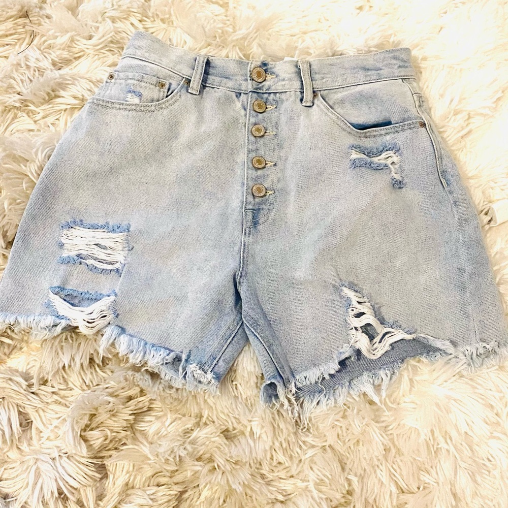 High waisted jean shorts